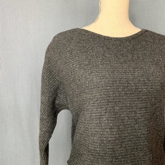 GUESS WOOL CASHMERE GREY Sweater / Cropped Boxy Grey Sweater / Grey Cashmere - Picture 3 of 5